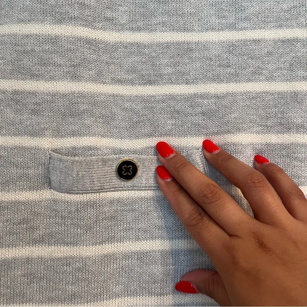 Banana Republic Womens Gray White Short‎ Sleeve Cotton Dress Casual Small - Picture 4 of 10